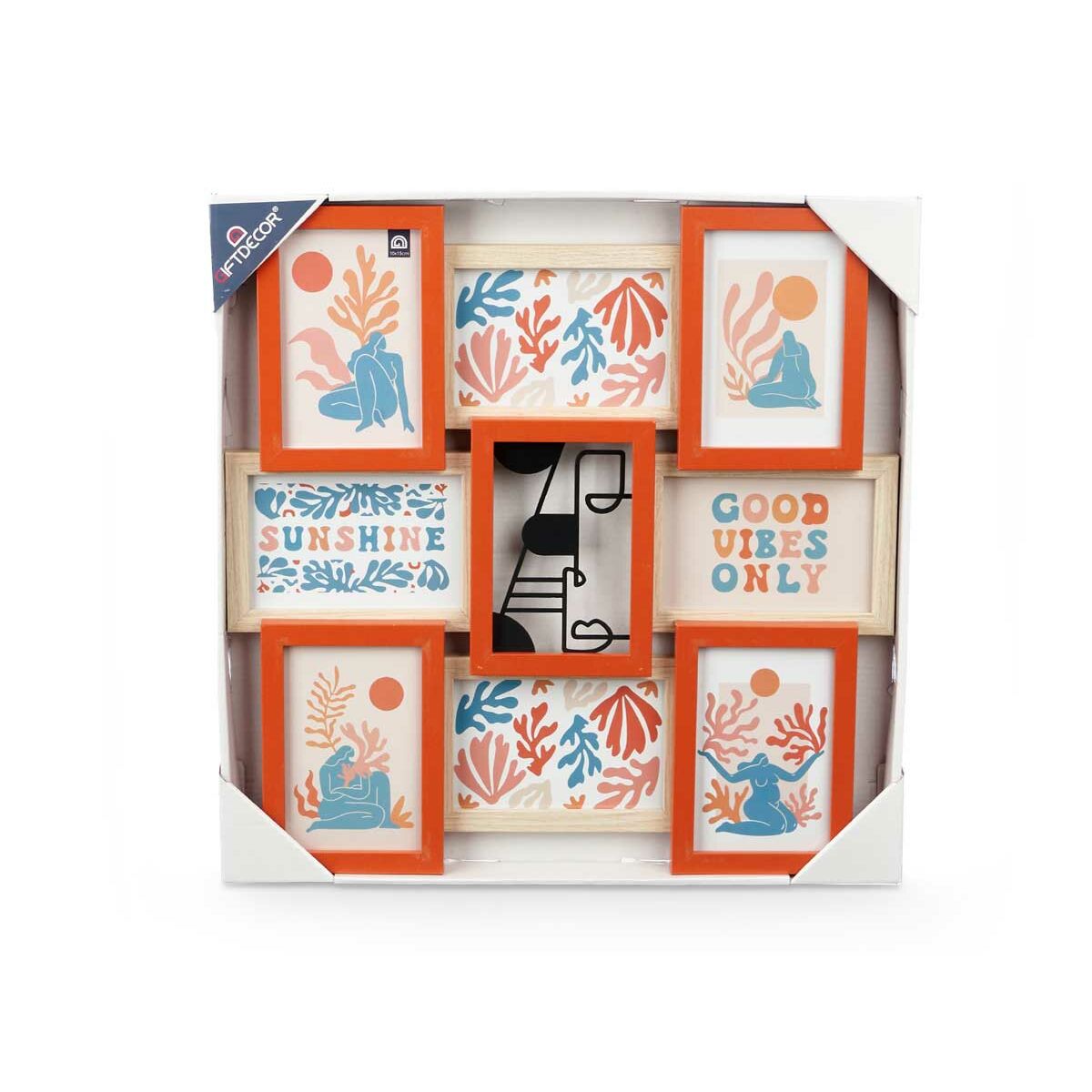 Fotoram Gift Decor Multicolour Metall Trä MDF (6 antal)